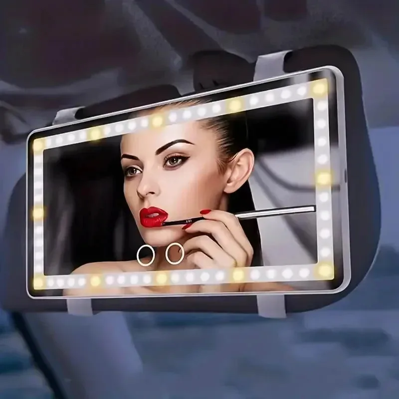 Car LED makeup mirror, reportable, touch sensor, sun visor makeup mirror, three-color adjustable, clear eye protection
Car LED makeup mirror, reportable, touch sensor, sun visor makeup mirror, three-color adjustable, clear eye protection