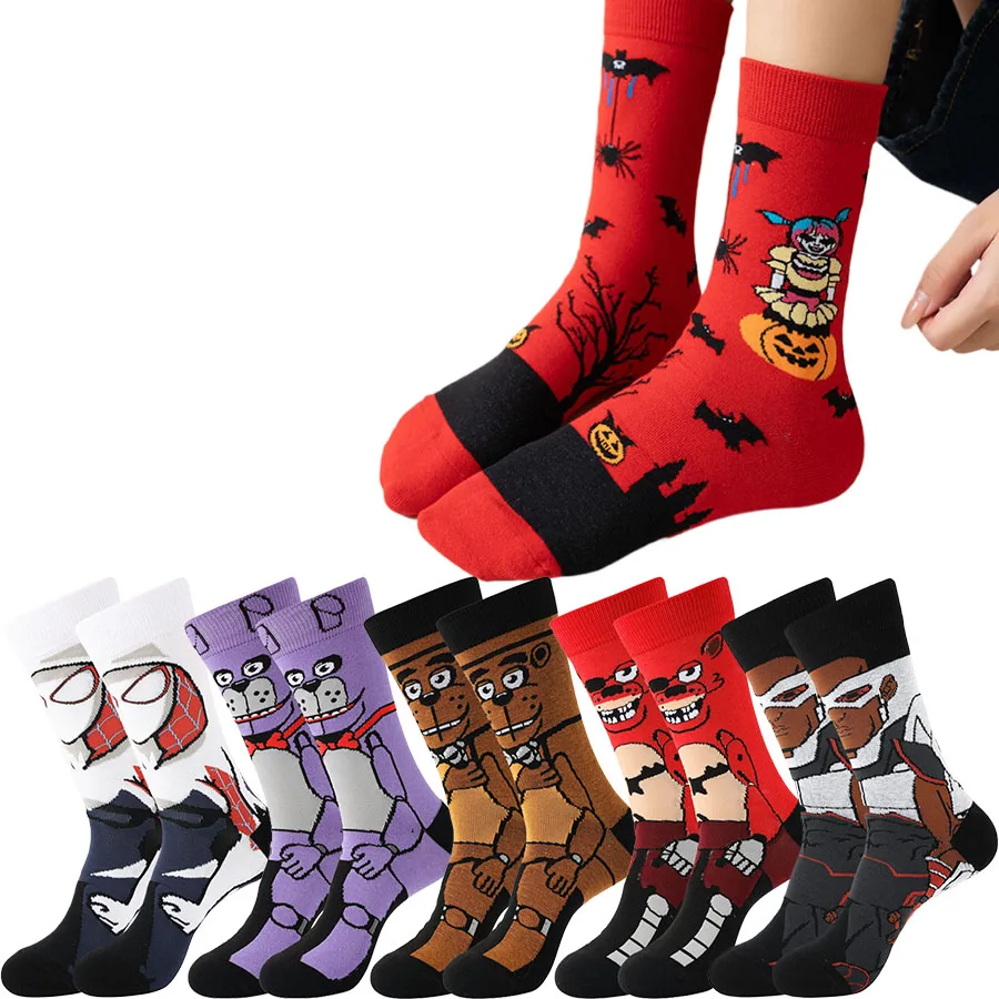 Уличные модные носки с героями мультфильмов в стиле аниме для мужчин и женщин, Рождество, Хэллоуин, хип-хоп, новинка, забавные повседневные экипажа, эластичные всесезонные носки
Уличные модные носки с героями мультфильмов в стиле аниме для мужчин и женщин, Рождество, Хэллоуин, хип-хоп, новинка, забавные повседневные экипажа, эластичные всесезонные носки