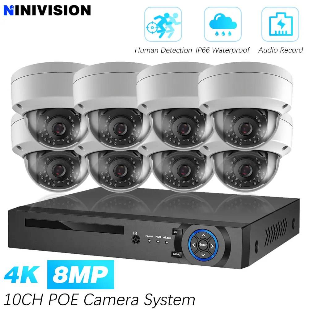 Комплект уличных IP-камер видеонаблюдения 10/8-канальный 4K POE Ultra FHD, купольные, взрывозащищенные, 8 МП, H.265, NVR, для систем безопасности CCTV
Комплект уличных IP-камер видеонаблюдения 10/8-канальный 4K POE Ultra FHD, купольные, взрывозащищенные, 8 МП, H.265, NVR, для систем безопасности CCTV