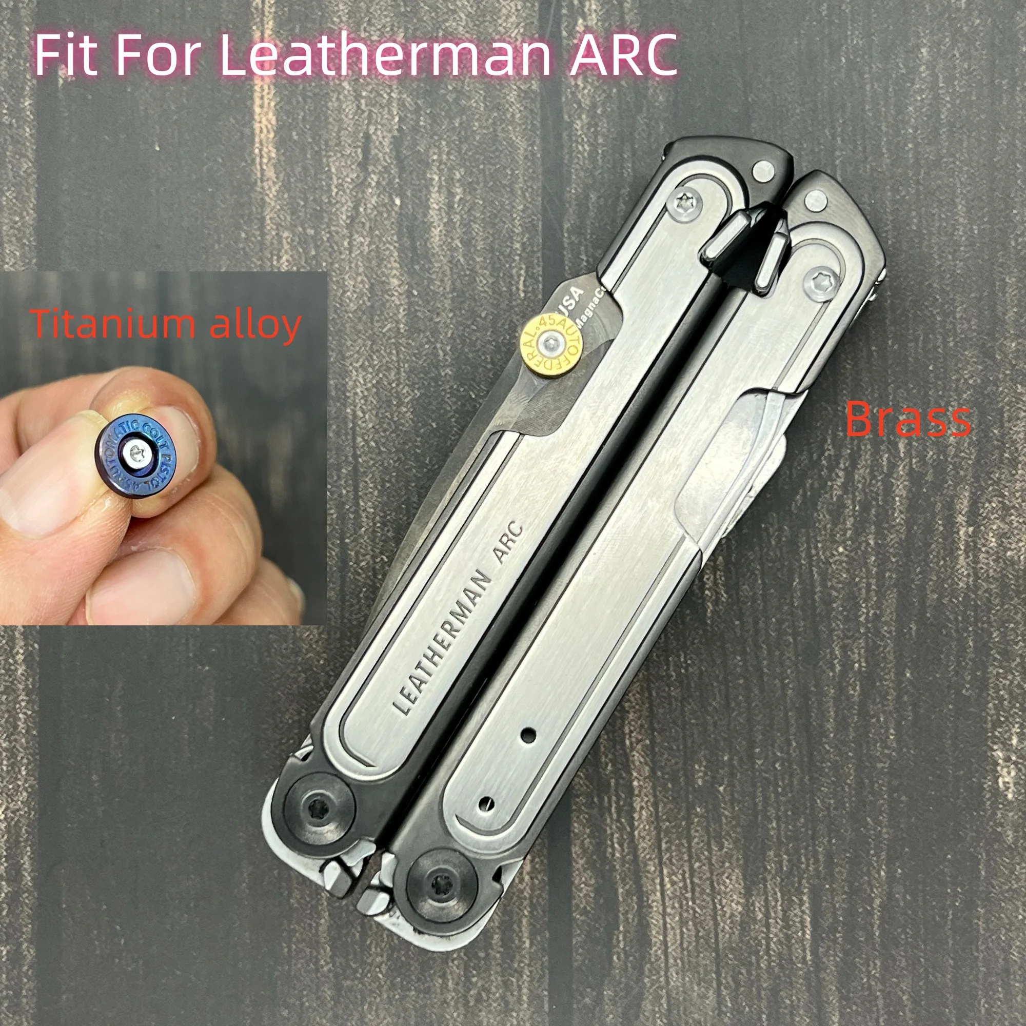 2 kind Titanium alloy / Brass Bullet Primer Style Thumb Grip with Screw fixation For Leatherman ARC DIY Accessories
2 kind Titanium alloy / Brass Bullet Primer Style Thumb Grip with Screw fixation For Leatherman ARC DIY Accessories