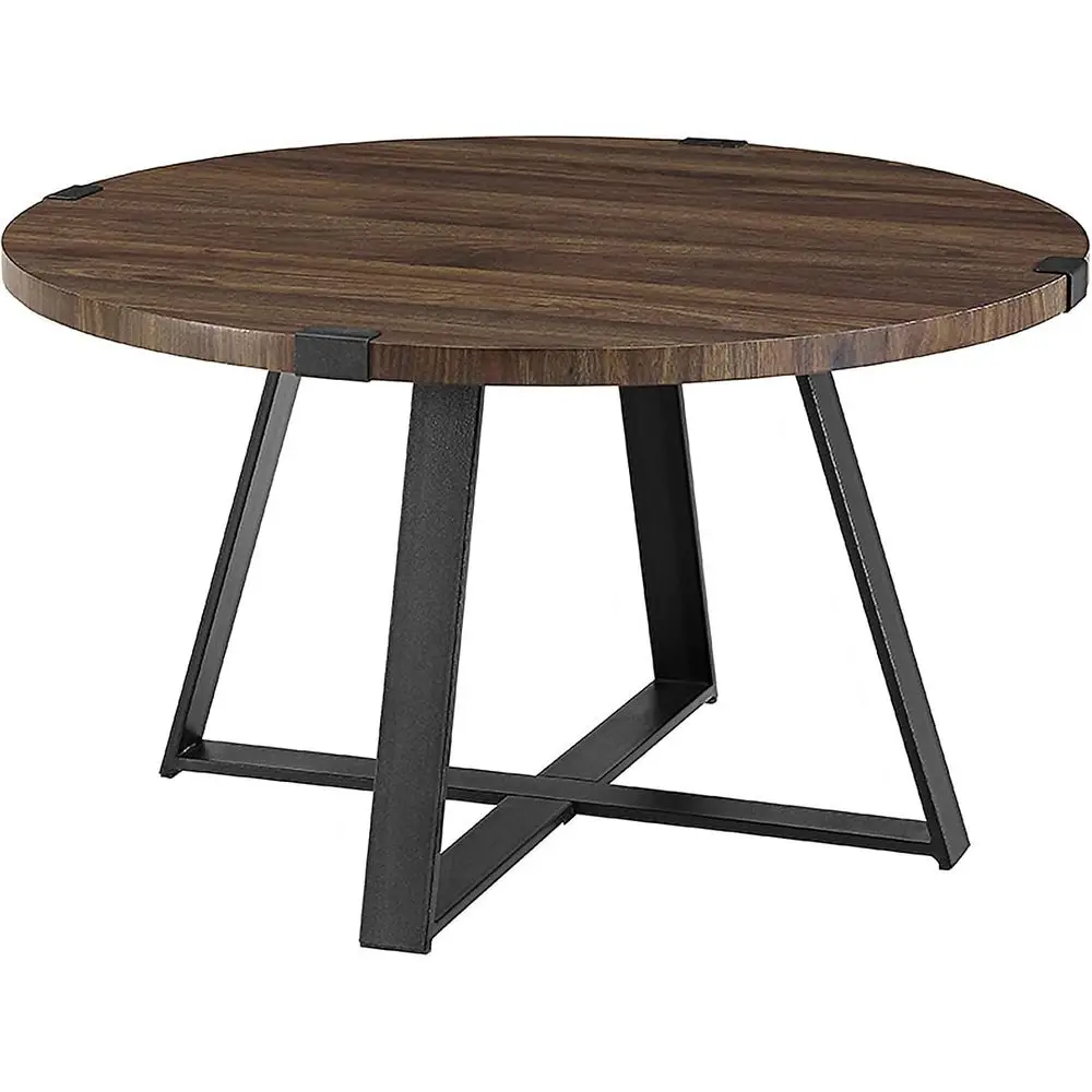 30 Inch Metal and Walnut Coffee Table with Black Base
30 Inch Metal and Walnut Coffee Table with Black Base