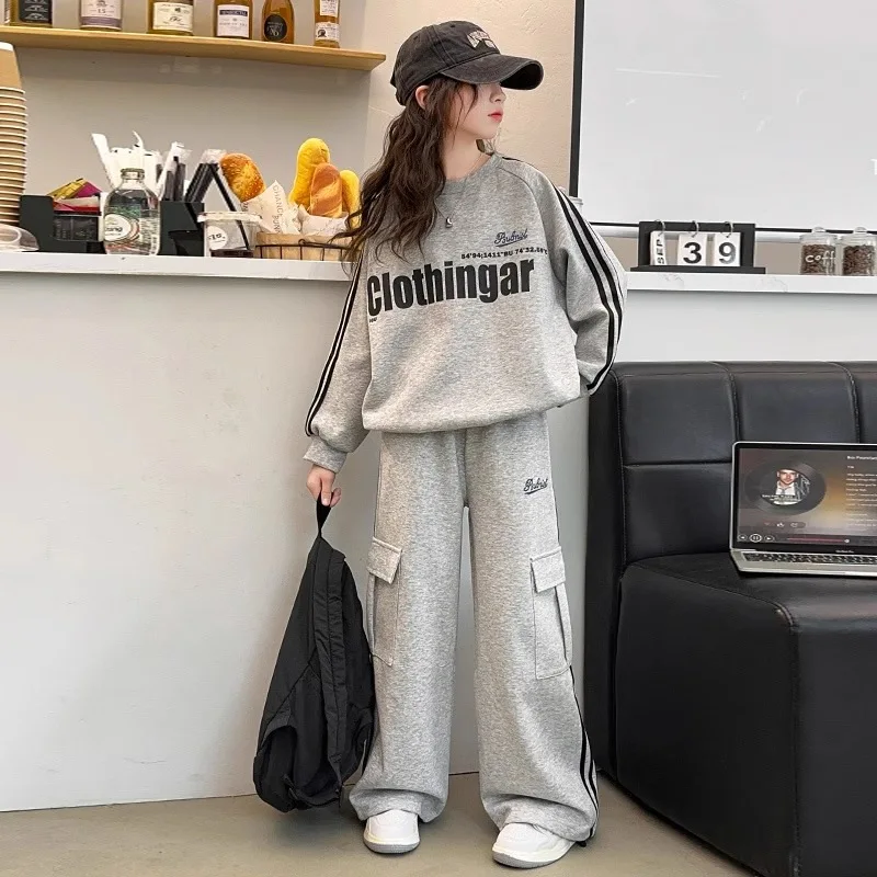 Teen Girls Clothes Suit Spring Cloth Long Sleeve Top sweatshirt striped & and bottom wide leg Pants tracksuit 8 10 12 Year Child
Teen Girls Clothes Suit Spring Cloth Long Sleeve Top sweatshirt striped & and bottom wide leg Pants tracksuit 8 10 12 Year Child