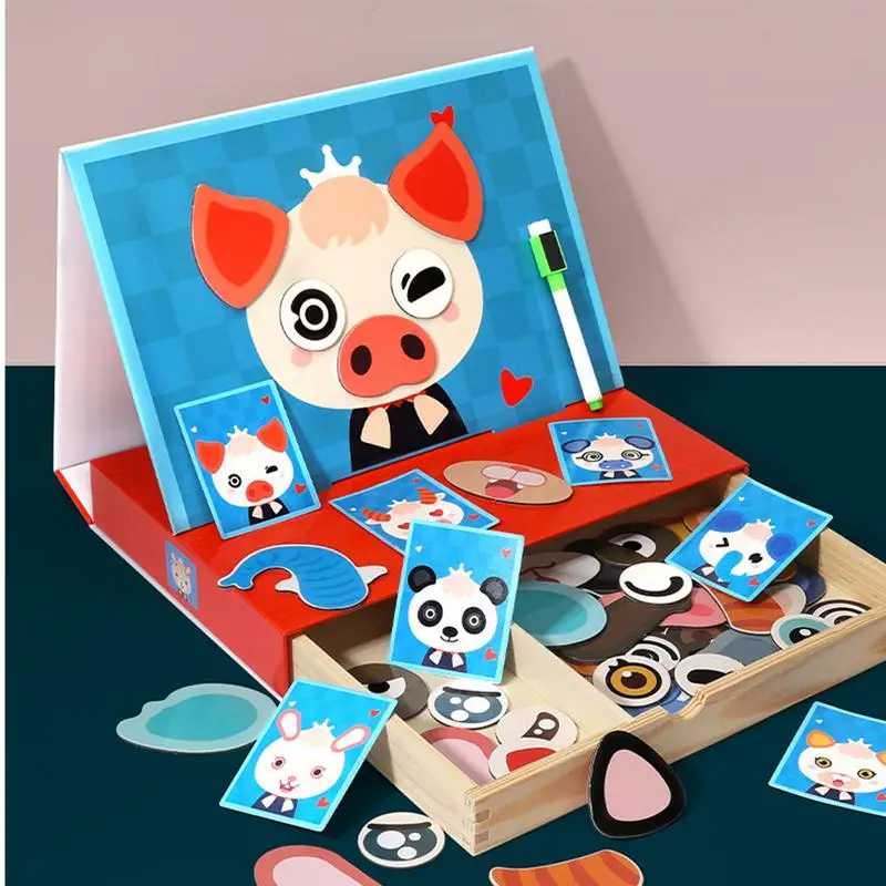 Magnetic Wooden Animal Puzzle Multifunction Children Animal Puzzle Writing Magnetic Drawing Board Educational Toys For Kids
Magnetic Wooden Animal Puzzle Multifunction Children Animal Puzzle Writing Magnetic Drawing Board Educational Toys For Kids