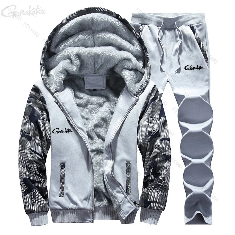 Gamakatsu Fishing Men Tracksuit Thick Winter Autumn Casual Printed Sports Suit Loose Hooded Pant Two Piece Male Sportwears Sets
Gamakatsu Fishing Men Tracksuit Thick Winter Autumn Casual Printed Sports Suit Loose Hooded Pant Two Piece Male Sportwears Sets