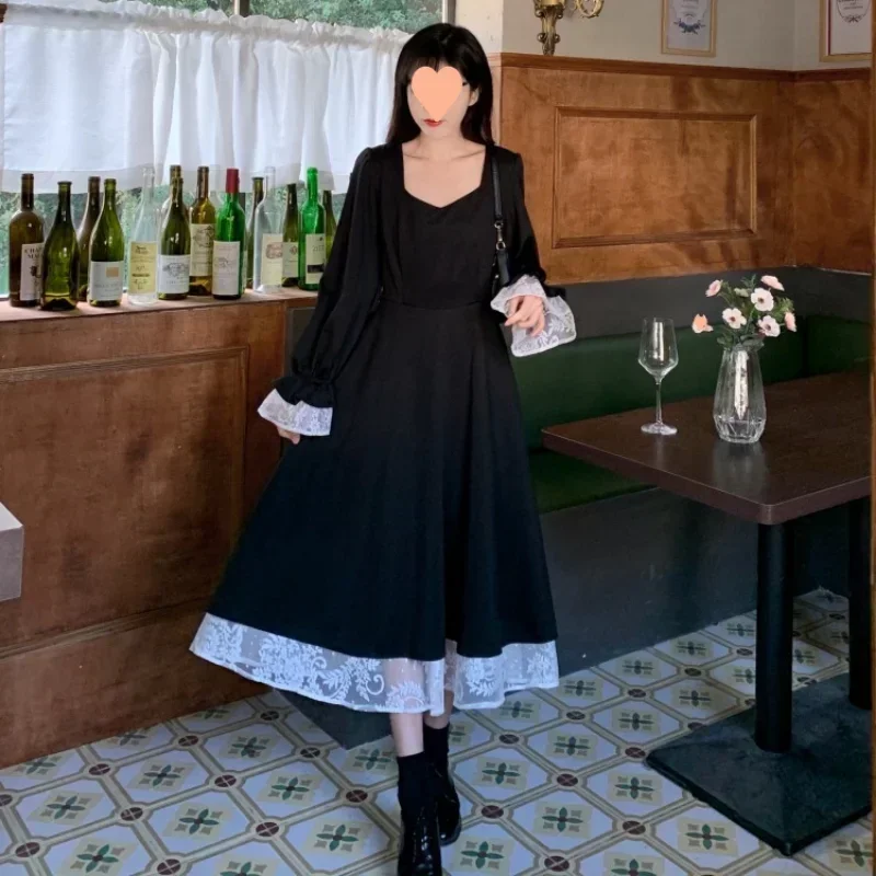 Spring Autumn Women Dress Japan Korean Fashion Elegant V-neck Lace Dress Women Collect Waist Flare Sleeves Long Vestidos Y2k
Spring Autumn Women Dress Japan Korean Fashion Elegant V-neck Lace Dress Women Collect Waist Flare Sleeves Long Vestidos Y2k