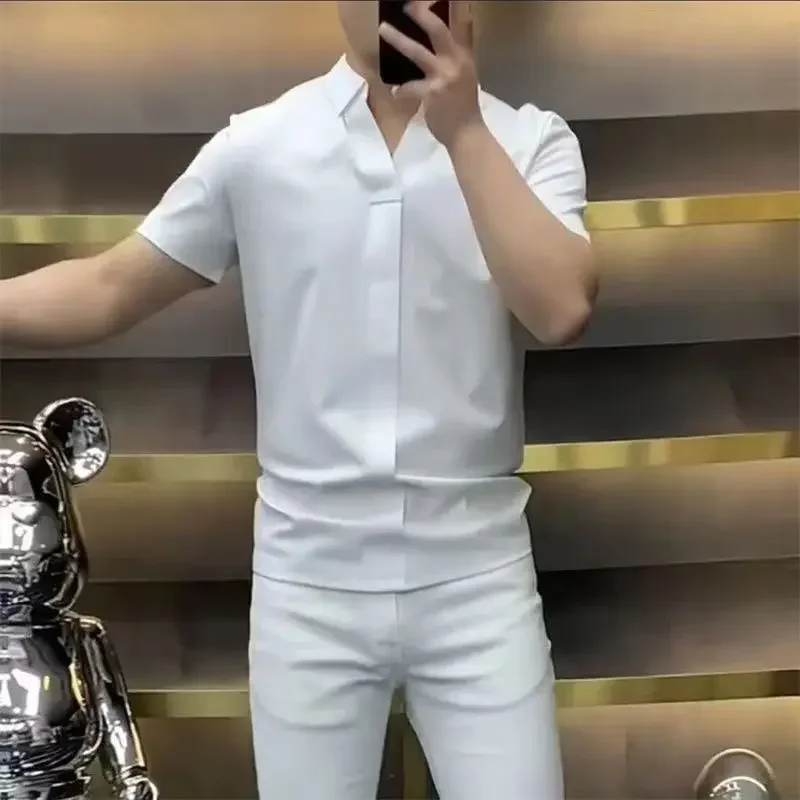 New Arrival Trendy Men's Slim Fit Short Sleeve Shirt for Business Casual Wear Summer 2023 Luxury Fashion Formal Classic Shirt
New Arrival Trendy Men's Slim Fit Short Sleeve Shirt for Business Casual Wear Summer 2023 Luxury Fashion Formal Classic Shirt