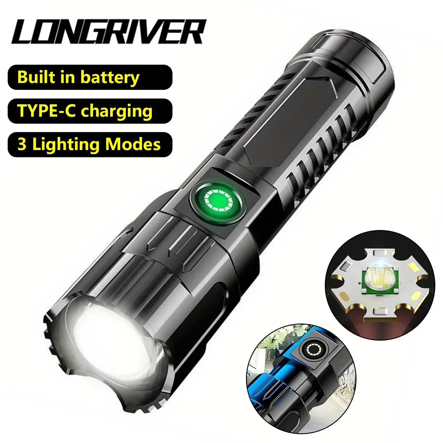 LONGRIVER Мощный светодиодный фонарик SL23003 Прожектор с телескопическим зумом Фонарик для кемпинга Супер мощный фонарик Аварийная лампа
LONGRIVER Мощный светодиодный фонарик SL23003 Прожектор с телескопическим зумом Фонарик для кемпинга Супер мощный фонарик Аварийная лампа