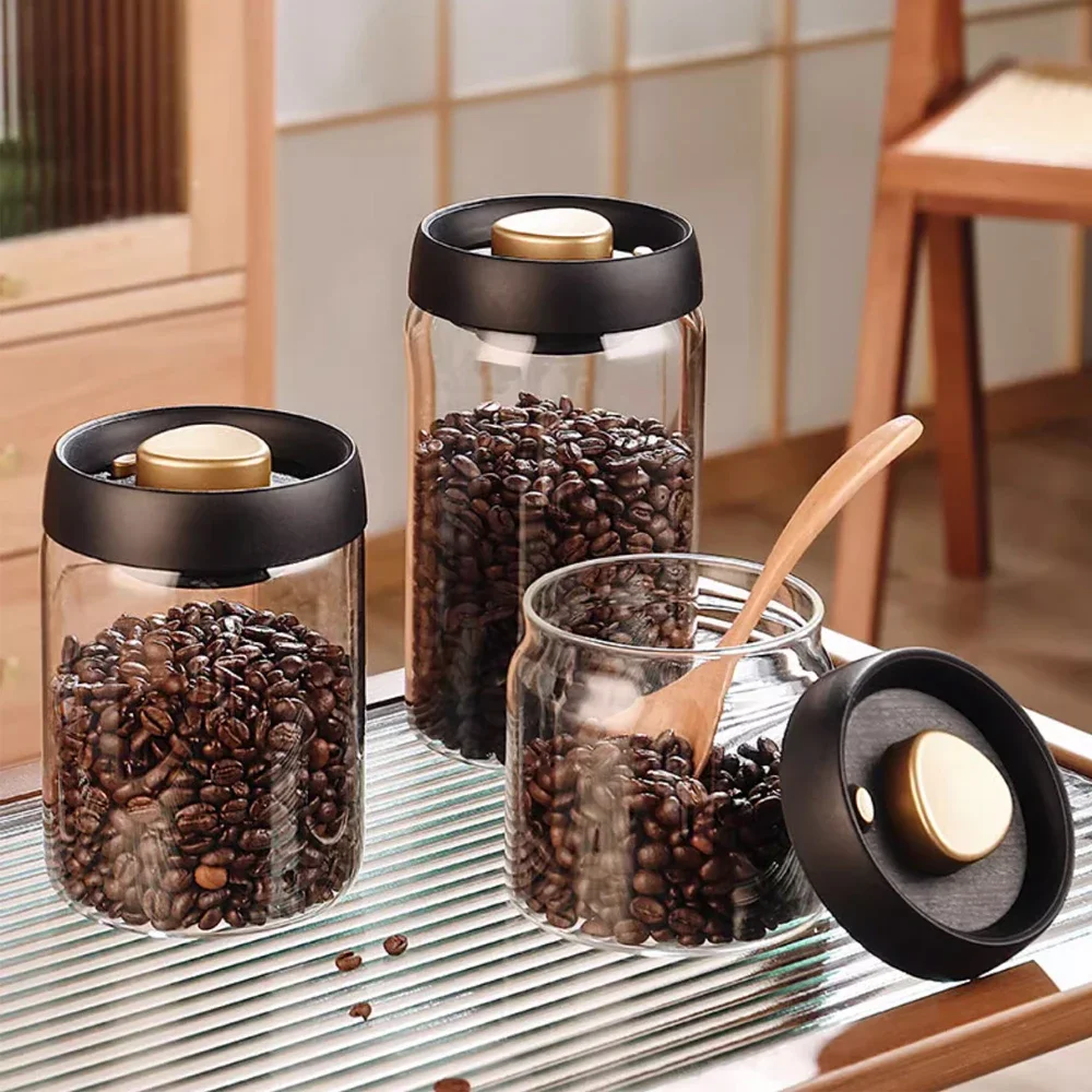 Vacuum Sealed Jar Coffee Bean Storage Bottle Kitchen Food Grain Tea Glass Jar Fresh Storage Jar Kitchen Accessories Container
Vacuum Sealed Jar Coffee Bean Storage Bottle Kitchen Food Grain Tea Glass Jar Fresh Storage Jar Kitchen Accessories Container