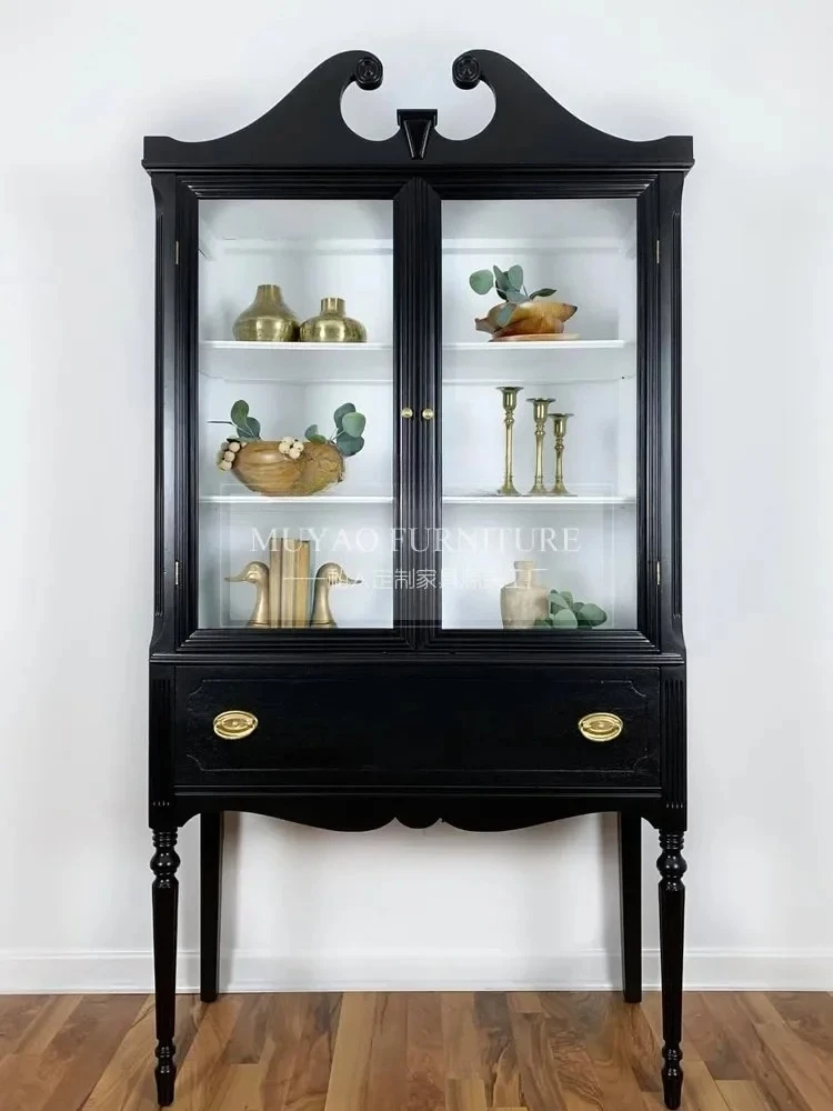 French solid wood carving flower dining side cabinet household display cabinet retro storage cupboard
French solid wood carving flower dining side cabinet household display cabinet retro storage cupboard