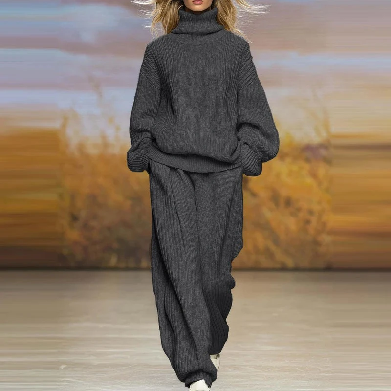 Women's Turtleneck Sweater + Pants 2 Piece Set Casual Solid Color Pocket Commuter Suit Simple Home Clothes Knitted Outfit Winter
Women's Turtleneck Sweater + Pants 2 Piece Set Casual Solid Color Pocket Commuter Suit Simple Home Clothes Knitted Outfit Winter