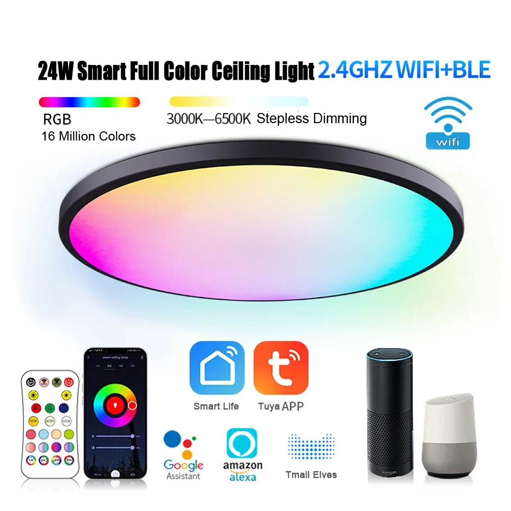 Tuya Smart Ceiling Light RGB App Voice Remote Control 220V 110V Bedroom Light Fixture Living Room Decor Lighting
Tuya Smart Ceiling Light RGB App Voice Remote Control 220V 110V Bedroom Light Fixture Living Room Decor Lighting