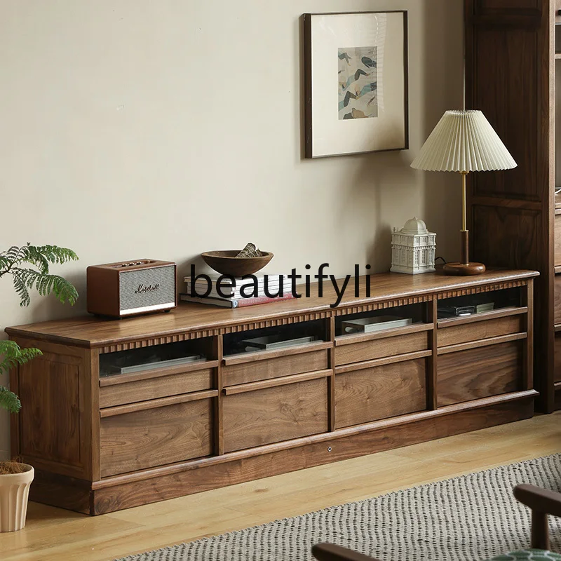 North American black walnut solid wood TV cabinet living room side cabinet retro style storage TV cabinet
North American black walnut solid wood TV cabinet living room side cabinet retro style storage TV cabinet