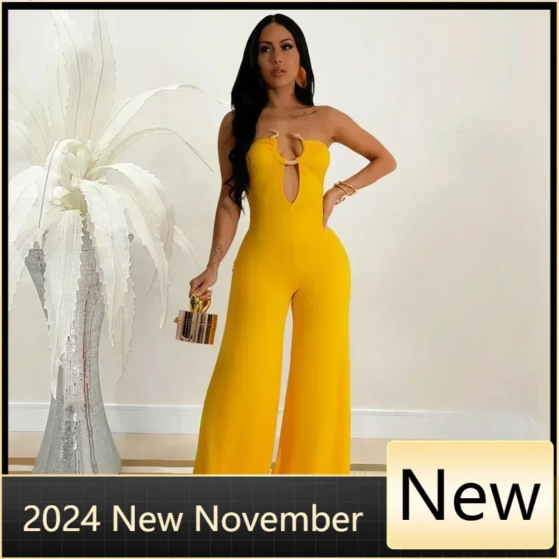 Women Wide Leg Deep V-Neck Sleeveless Jumpsuits 2025 Summer Hollow Out Night Street Club Playsuit One Piece Suit Romper
Women Wide Leg Deep V-Neck Sleeveless Jumpsuits 2025 Summer Hollow Out Night Street Club Playsuit One Piece Suit Romper
