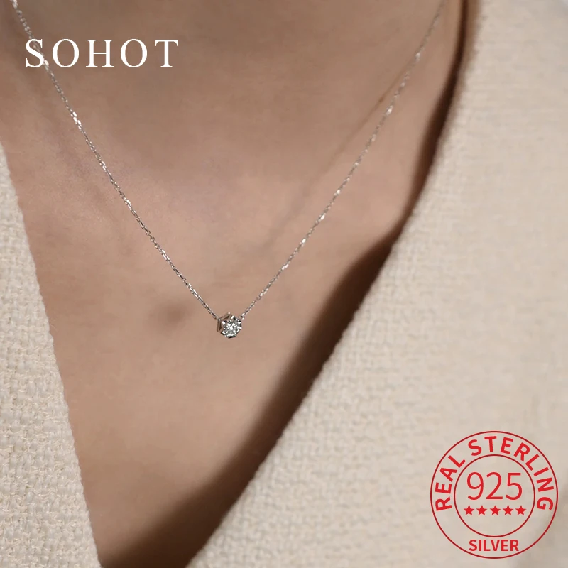 Real 925 Sterling Silver 14k Geometric Zircon Pendant Necklace For Charm Women Minimalist Fine Jewelry Trendy Accessories
Real 925 Sterling Silver 14k Geometric Zircon Pendant Necklace For Charm Women Minimalist Fine Jewelry Trendy Accessories