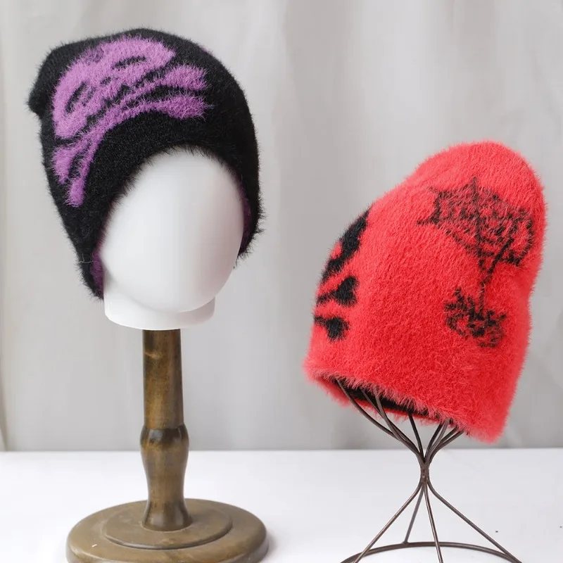 Autumn and Winter Imitation Mink Halloween Pumpkin Skull Jacquard Knitted Pullover Hat Funny Festival Hat Warm Wool Hat
Autumn and Winter Imitation Mink Halloween Pumpkin Skull Jacquard Knitted Pullover Hat Funny Festival Hat Warm Wool Hat