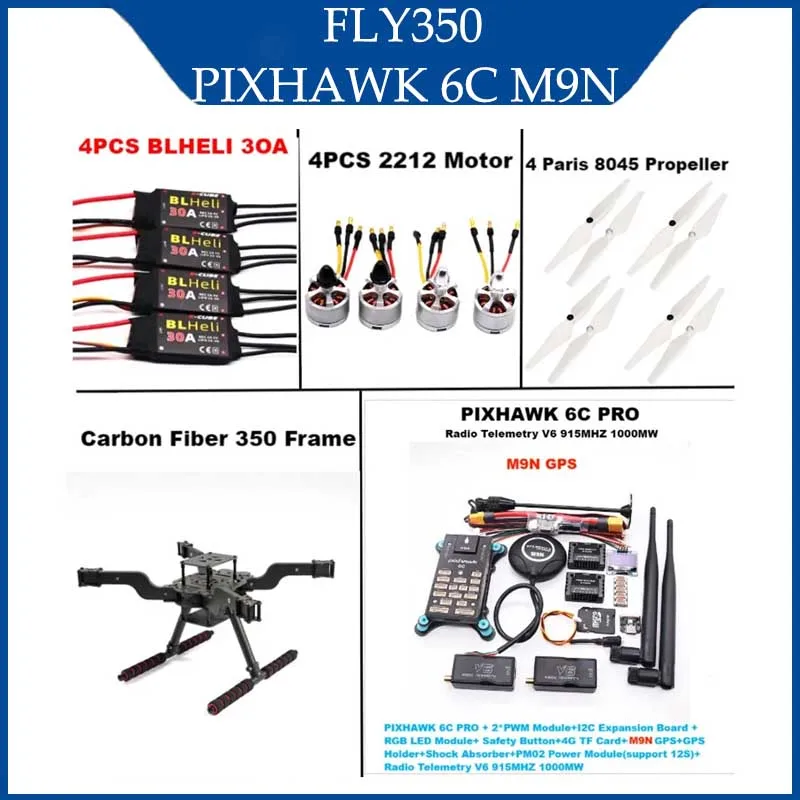 B-CUBE Open-source New Intelligent Drone FLY350 PIXHAWK 6C M9N Kit Ardupilot Radio Quadcopter BLHELI 30A ESC 2212 Motor RC
B-CUBE Open-source New Intelligent Drone FLY350 PIXHAWK 6C M9N Kit Ardupilot Radio Quadcopter BLHELI 30A ESC 2212 Motor RC