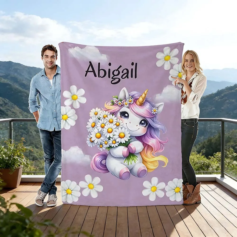 1pc Personalized Unicorn Daisy Name Blanket for Girls, Custom Cute Unicorn Floral Fleece Throw Blanket for
1pc Personalized Unicorn Daisy Name Blanket for Girls, Custom Cute Unicorn Floral Fleece Throw Blanket for