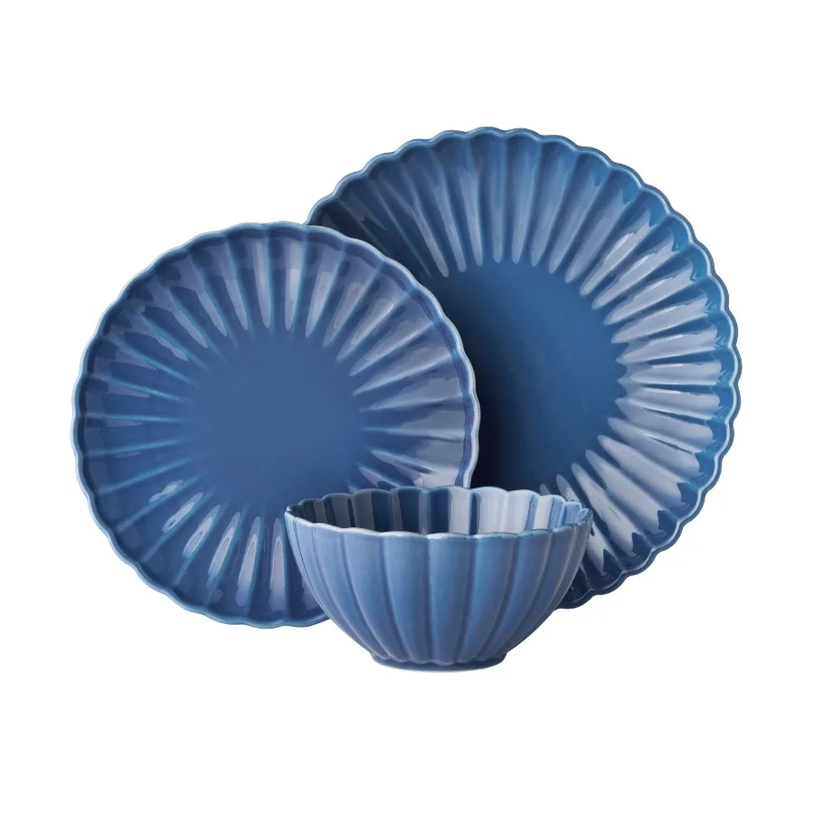 Colette 12-Piece Stoneware Dinnerware Set, Blue
Colette 12-Piece Stoneware Dinnerware Set, Blue