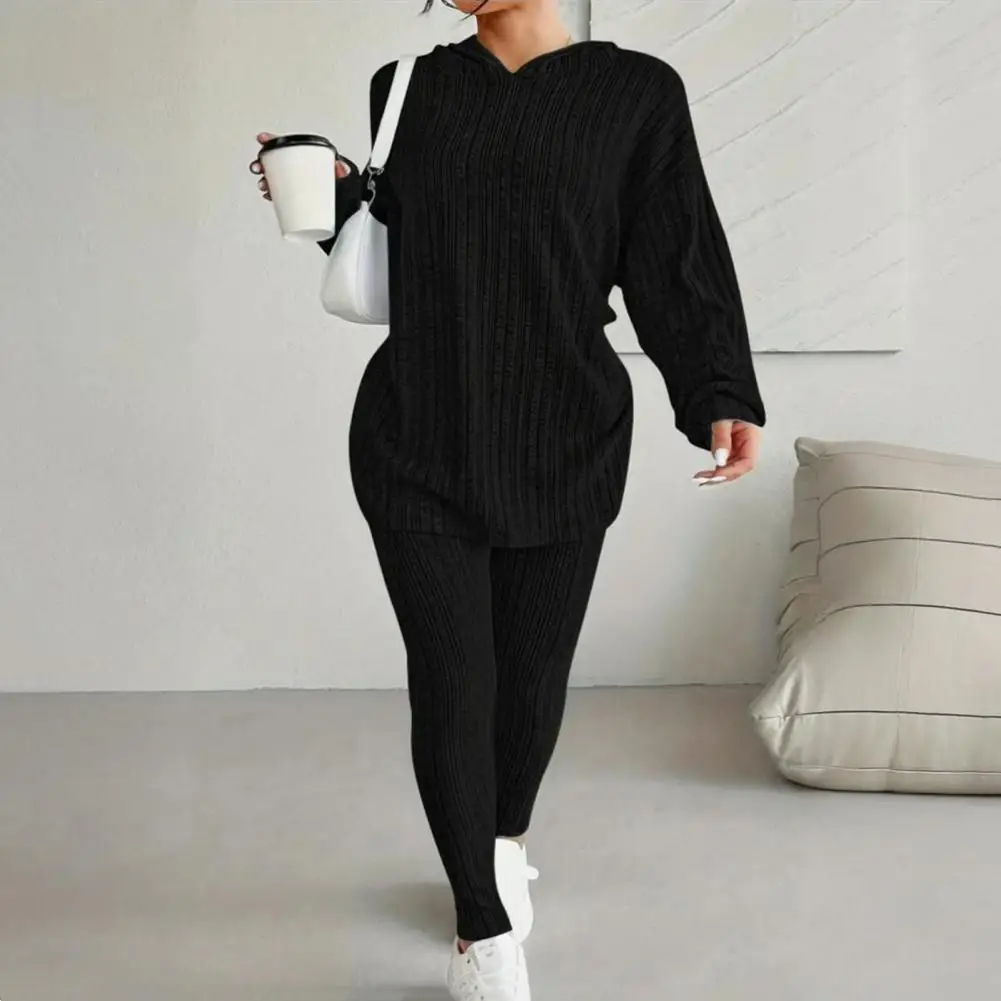 Solid Color Suit Women's Hoodie Pants Set With Adjustable Waist Slim Fit Sport Outfit For Autumn Winter Mid Length Hooded Top
Solid Color Suit Women's Hoodie Pants Set With Adjustable Waist Slim Fit Sport Outfit For Autumn Winter Mid Length Hooded Top