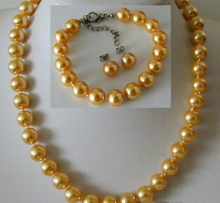 Желтый золотой жемчуг из ракушек Южного моря 18KWGP, ожерелье с застежкой, браслет, серьги
Желтый золотой жемчуг из ракушек Южного моря 18KWGP, ожерелье с застежкой, браслет, серьги