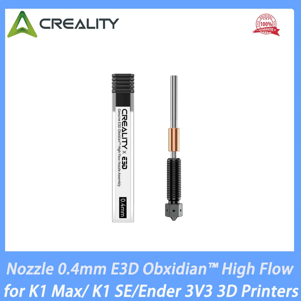 Creality K1 MAX / K1C Nozzle 0.4mm E3D Obxidian™ High Flow Nozzles Hardened Steel Nozzle for K1 Max/K1 SE/Ender 3V3 3D Printers
Creality K1 MAX / K1C Nozzle 0.4mm E3D Obxidian™ High Flow Nozzles Hardened Steel Nozzle for K1 Max/K1 SE/Ender 3V3 3D Printers