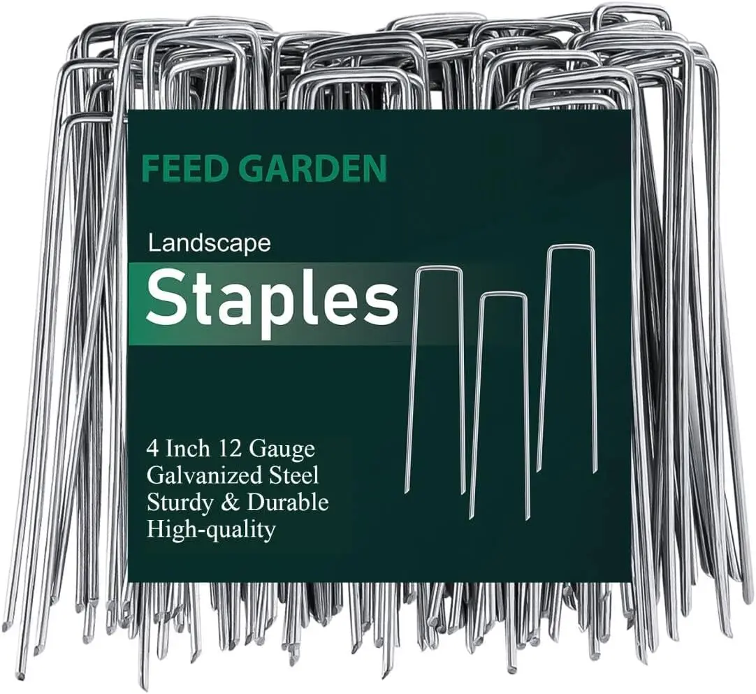 50 Pack 4-Inch Galvanized Landscape Staples, Heavy Duty 12 Gauge Anti-Rust Garden Stakes for Weed Barrier, Landscaping Fabric, Sod Pins
50 Pack 4-Inch Galvanized Landscape Staples, Heavy Duty 12 Gauge Anti-Rust Garden Stakes for Weed Barrier, Landscaping Fabric, Sod Pins