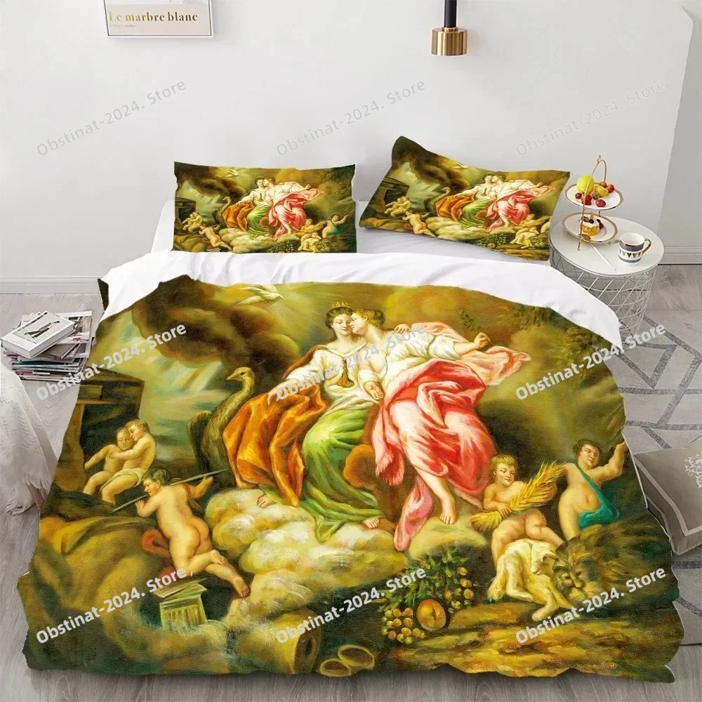 Angel Oil Painting Bedding Set Ancient Art Duvet Cover Cartoon Warm Bed Quilt Cover Kids Bedroom Bed Cover Set Green
Angel Oil Painting Bedding Set Ancient Art Duvet Cover Cartoon Warm Bed Quilt Cover Kids Bedroom Bed Cover Set Green