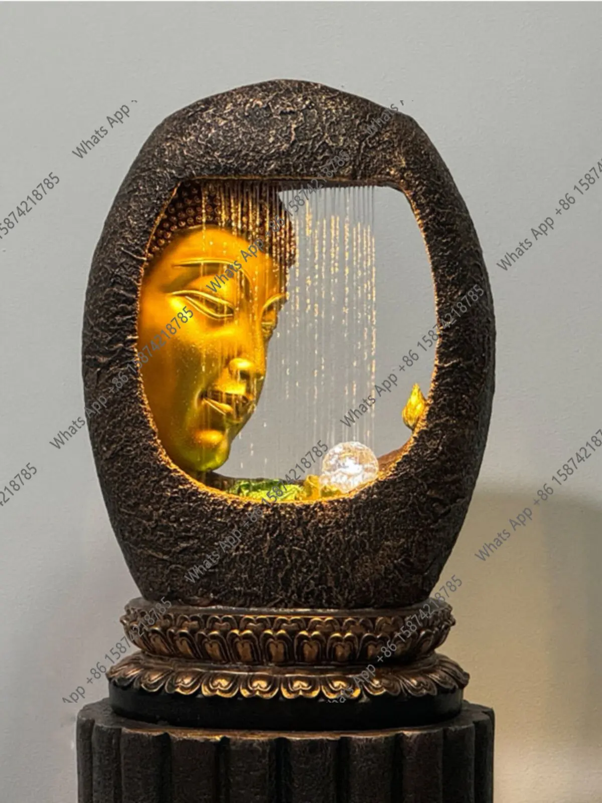 Chinese Zen Buddha statue, flowing water fountain lucky ornament, living room, clubhouse entrance water feature decoration
Chinese Zen Buddha statue, flowing water fountain lucky ornament, living room, clubhouse entrance water feature decoration