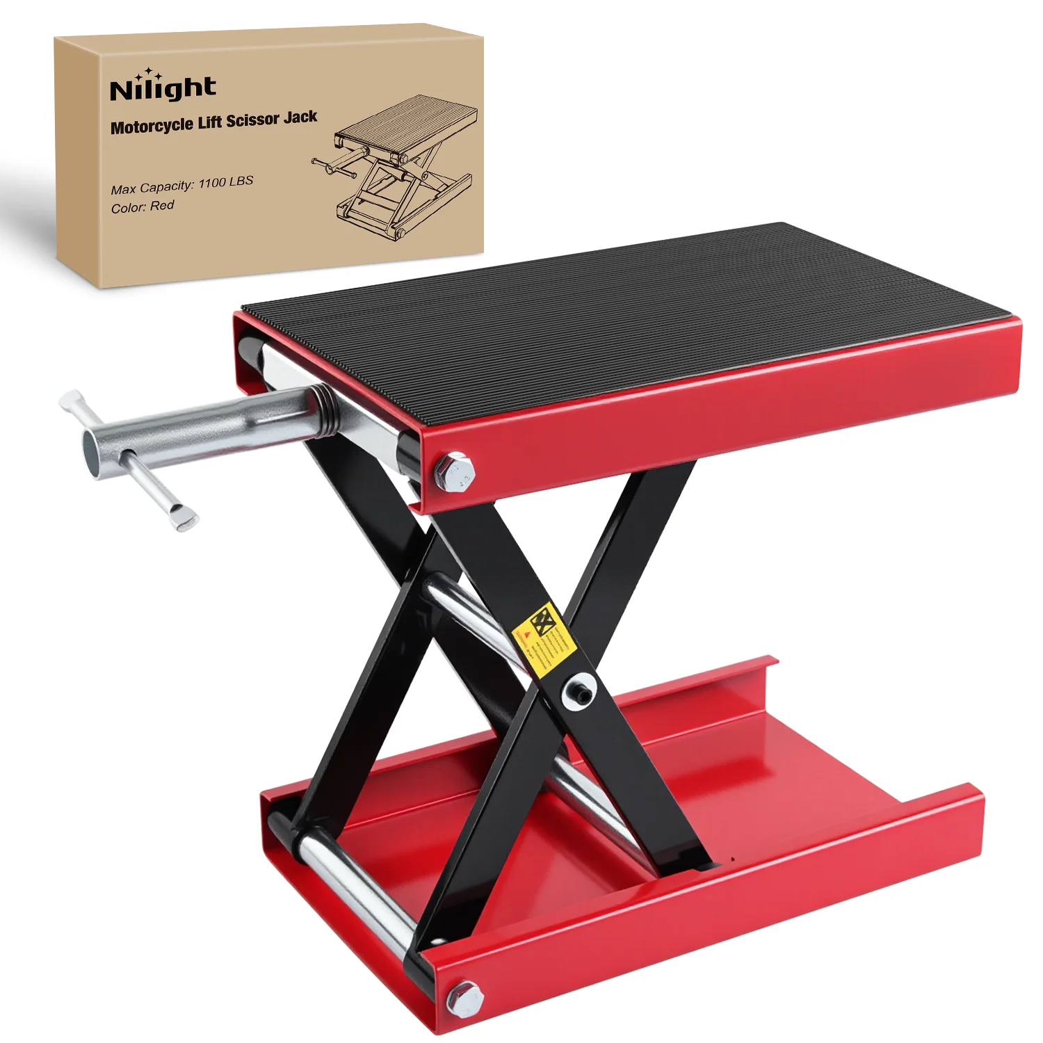 Nilight Motorcycle Lift Jack 1100 LBS Scissor Jack Stand Lift from 3.4" to 14.2" with Wide Deck Crank Handle Steel Scissor Hoist Garage Repair Lifter Table Jacks for Motorcycles ATV Dirt Bike, Red
Nilight Motorcycle Lift Jack 1100 LBS Scissor Jack Stand Lift from 3.4" to 14.2" with Wide Deck Crank Handle Steel Scissor Hoist Garage Repair Lifter Table Jacks for Motorcycles ATV Dirt Bike, Red