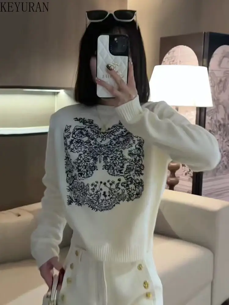 Женский вязаный свитер с вышивкой-бабочкой, осень 202, пуловер с круглым вырезом и длинными рукавами, ленивый стиль, повседневный универсальный трикотаж, топы, джемпер
Женский вязаный свитер с вышивкой-бабочкой, осень 202, пуловер с круглым вырезом и длинными рукавами, ленивый стиль, повседневный универсальный трикотаж, топы, джемпер