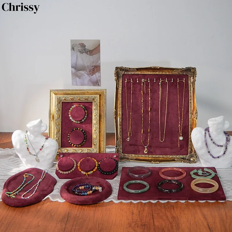 Red Vintage Necklace Display Stand, Beads Tray & Jewelry Organizer, Retro Counter Storage Prop for Shop
Red Vintage Necklace Display Stand, Beads Tray & Jewelry Organizer, Retro Counter Storage Prop for Shop
