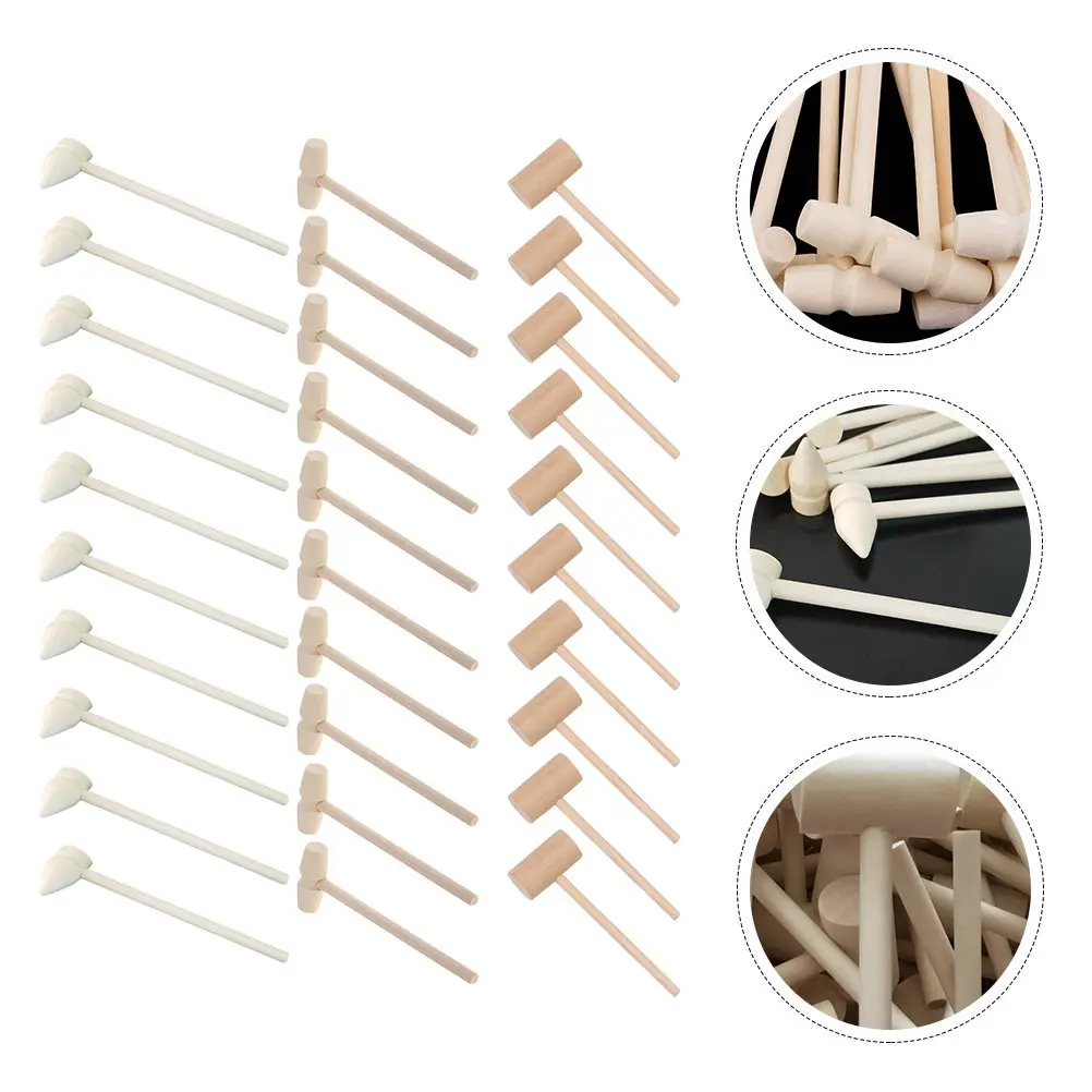 30Pcs Wooden Little Hammers Mini Natural Mallets Children Pounding Educational DIY Craft Hand Eye Coordination Kids Playing
30Pcs Wooden Little Hammers Mini Natural Mallets Children Pounding Educational DIY Craft Hand Eye Coordination Kids Playing