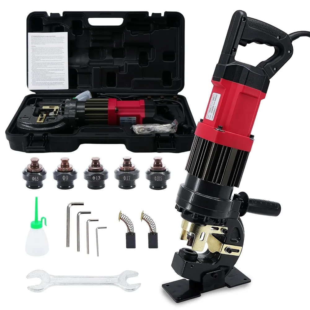 1400W Electric Hydraulic Hole Punch 22 Ton Metal Punch Press with 5 Dies for Steel Iron Copper Aluminum Plate
1400W Electric Hydraulic Hole Punch 22 Ton Metal Punch Press with 5 Dies for Steel Iron Copper Aluminum Plate