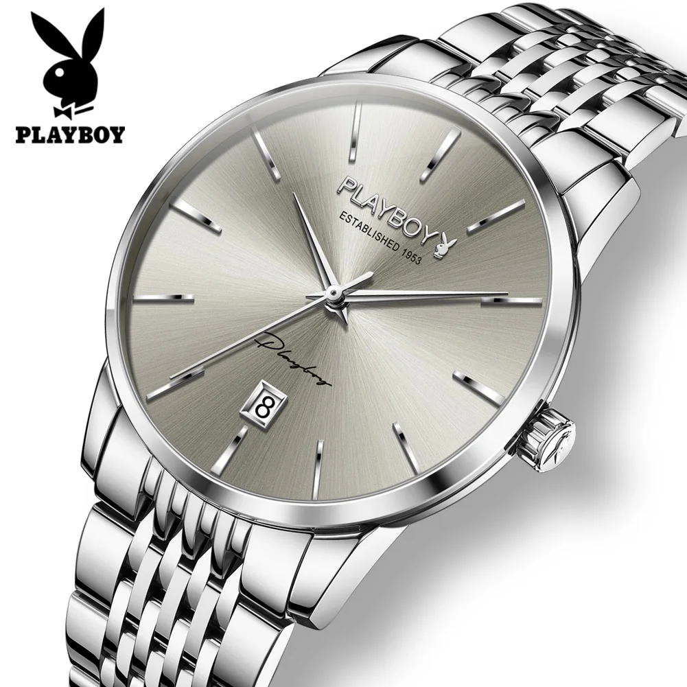 PLAYBOY Luxury Minimalist Men's Watch Stainless Steel Waterproof Automatic Mechanical Wristwatch Business Casual Date Watch 2604
PLAYBOY Luxury Minimalist Men's Watch Stainless Steel Waterproof Automatic Mechanical Wristwatch Business Casual Date Watch 2604