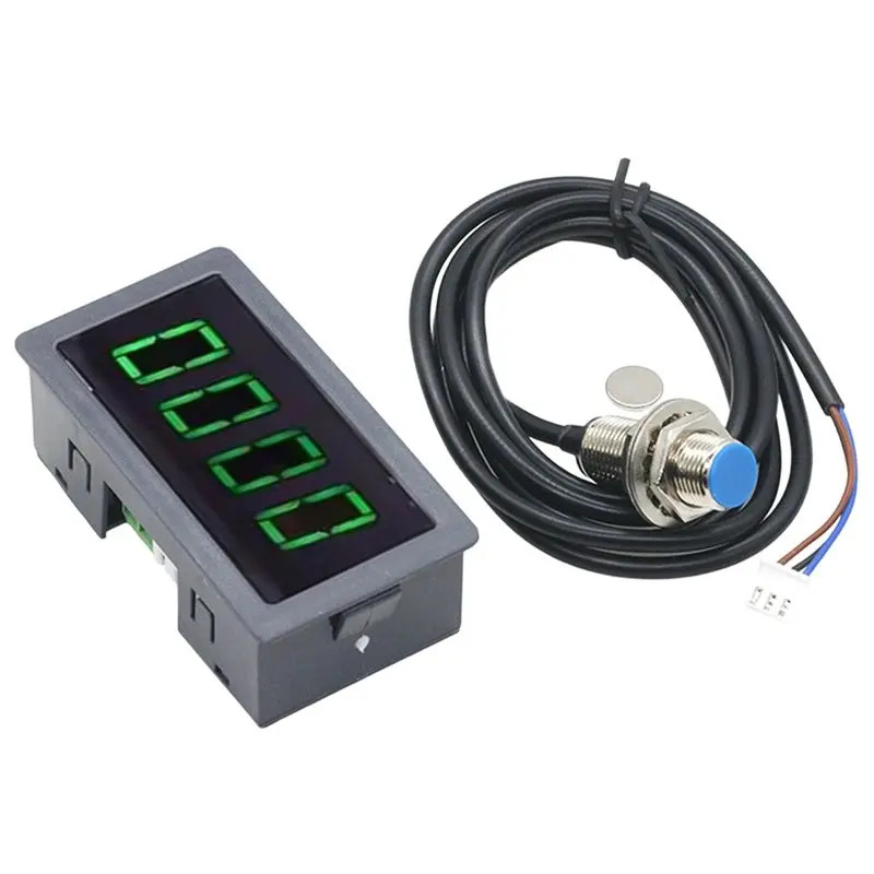 Industrial Tachometer 8-24V DC Motor RPM Counter 10-9999RPM 0.56" 4-Digit LED Display 5V NPN Hall Sensor& Magnet Green
Industrial Tachometer 8-24V DC Motor RPM Counter 10-9999RPM 0.56" 4-Digit LED Display 5V NPN Hall Sensor& Magnet Green
