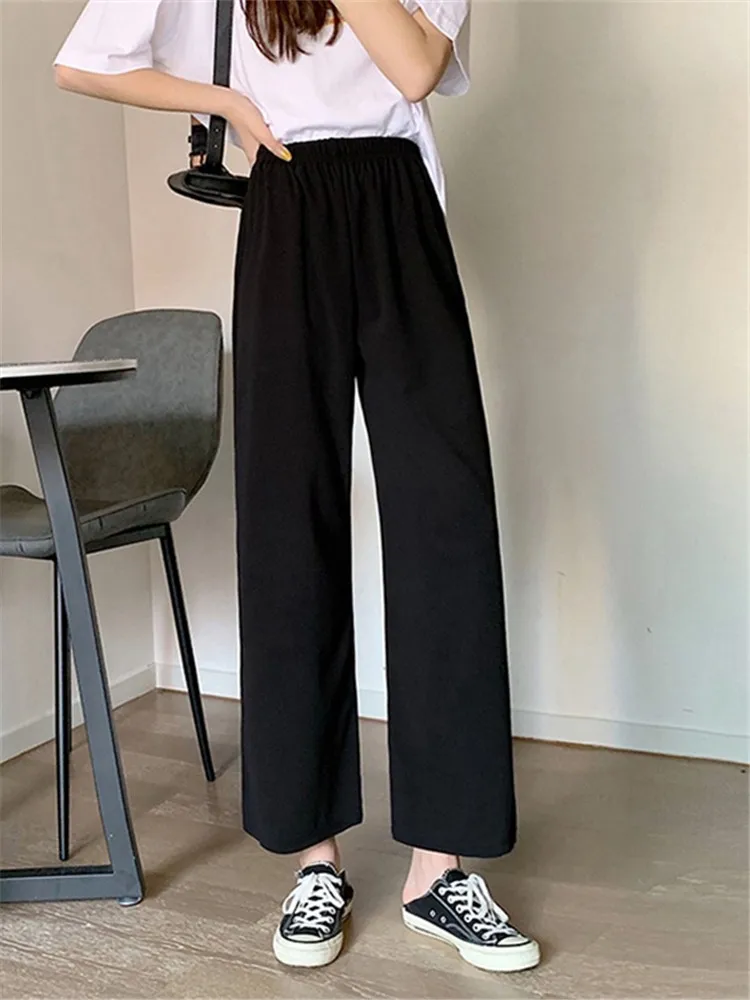 Slim Wide Leg Pants Women's Summer Thin Straight High Waist Slimming Nine Points Drape Casual Trousers Korean Style Commute
Slim Wide Leg Pants Women's Summer Thin Straight High Waist Slimming Nine Points Drape Casual Trousers Korean Style Commute