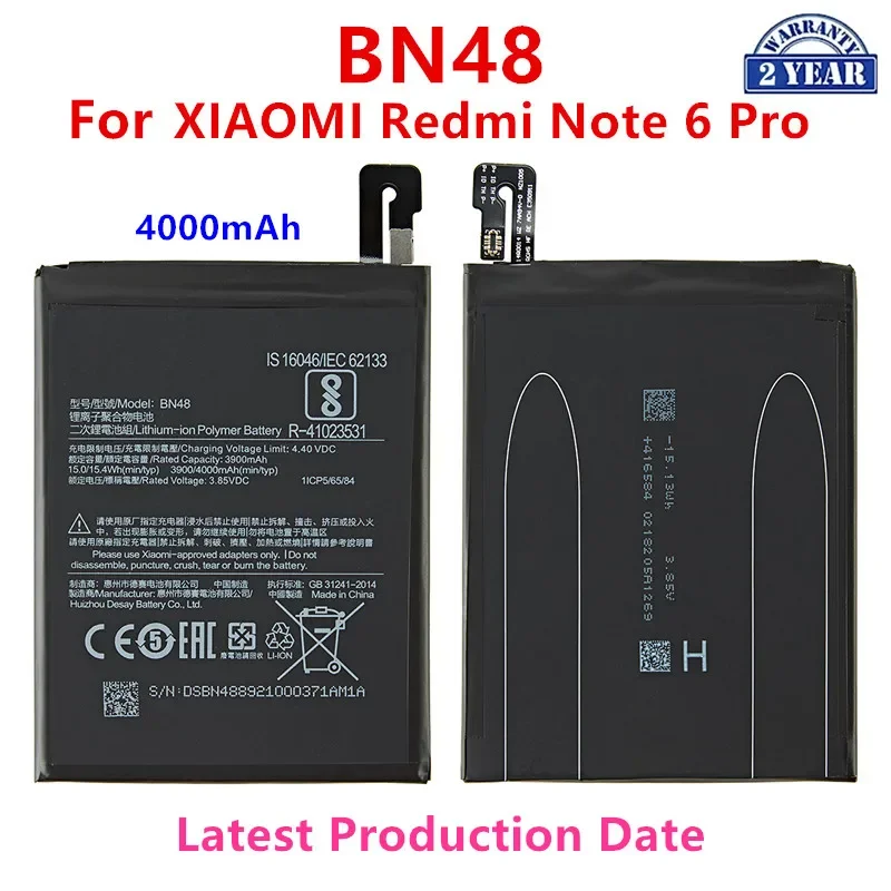 100% Orginal BN48 Battery 4000mAh For Xiaomi redmi Note 6 Pro High Quality BN48 Battery
100% Orginal BN48 Battery 4000mAh For Xiaomi redmi Note 6 Pro High Quality BN48 Battery