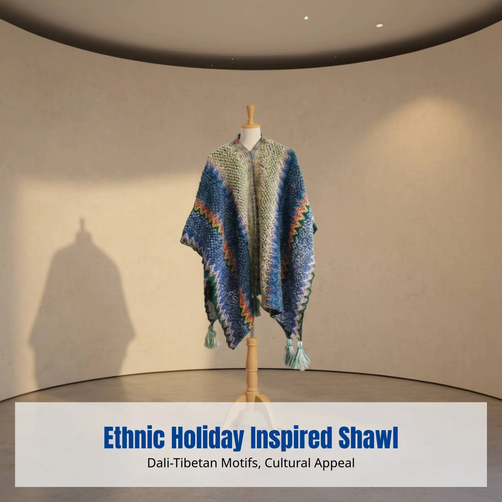 Bohemian Knitted Shawl Blanket, Ethnic Patchwork Cape for Women, Warm Mohair Poncho, Holiday Travel Wrap, Decorative Scarf
Bohemian Knitted Shawl Blanket, Ethnic Patchwork Cape for Women, Warm Mohair Poncho, Holiday Travel Wrap, Decorative Scarf