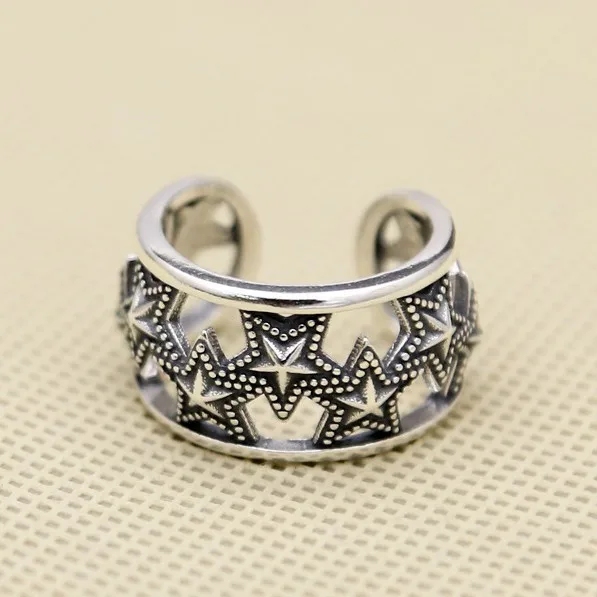 Personalized, creative, fashionable, trendy, hollowed out pentagonal star ring for women, open pure silver, punk style, live mou
Personalized, creative, fashionable, trendy, hollowed out pentagonal star ring for women, open pure silver, punk style, live mou