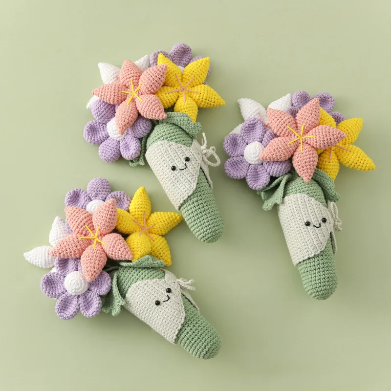 Handmade Crocheted Amuseable Bouquet Cute Smiley Flower Bouquet Knitted Pastel Flowers Gift for Her,Wedding Decor
Handmade Crocheted Amuseable Bouquet Cute Smiley Flower Bouquet Knitted Pastel Flowers Gift for Her,Wedding Decor