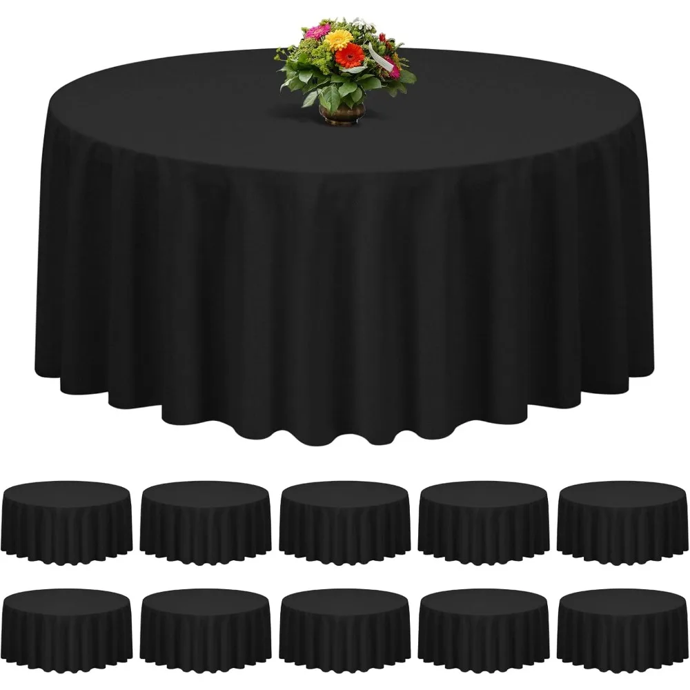 Pack of 10 132-Inch Black Round Polyester Tablecloths - Stain and Wrinkle Resistant, Washable
Pack of 10 132-Inch Black Round Polyester Tablecloths - Stain and Wrinkle Resistant, Washable
