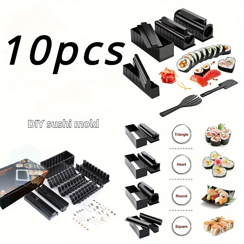 10pcs Plastic Heart-shaped/ Circular Complete Set of Sushi Mold Tools Household Simple Sushi Making Tools DIY Rice circular Mold
10pcs Plastic Heart-shaped/ Circular Complete Set of Sushi Mold Tools Household Simple Sushi Making Tools DIY Rice circular Mold