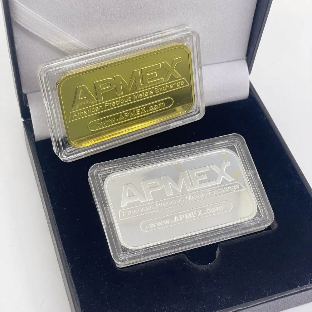 1/5/10/50/100 шт. APMEX 1 унция серебряный слиток, золотой слиток, 1 тroy унция, Американский серебряный слиток, памятная металлическая монета
1/5/10/50/100 шт. APMEX 1 унция серебряный слиток, золотой слиток, 1 тroy унция, Американский серебряный слиток, памятная металлическая монета