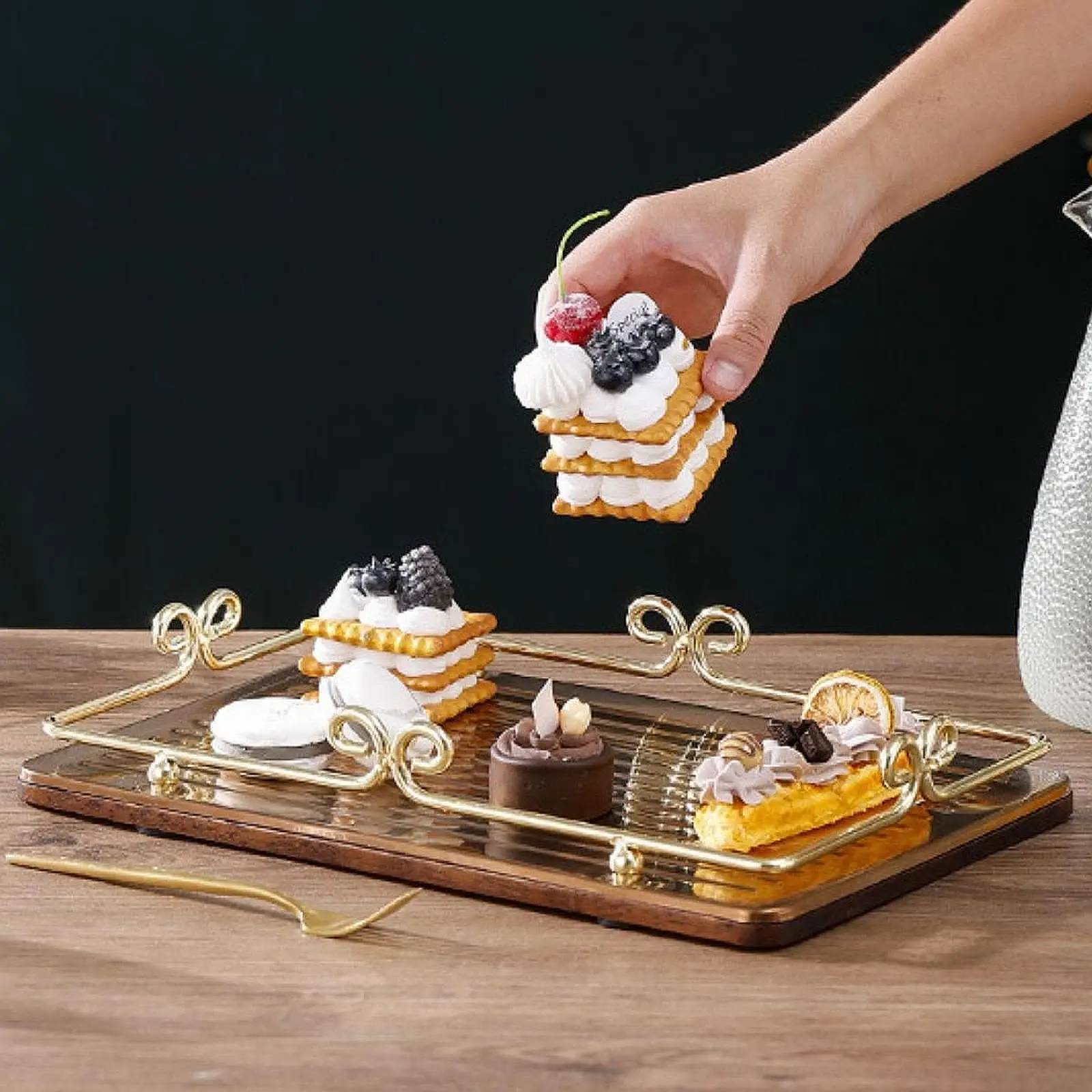 Food Serving Tray Coffee Table Organizer Elegant Wooden Board Snack Plate Serving Platter for Dinner Holiday Home Kitchen
Food Serving Tray Coffee Table Organizer Elegant Wooden Board Snack Plate Serving Platter for Dinner Holiday Home Kitchen