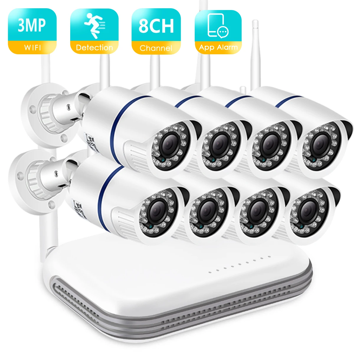 BESDER H.265 3MP HD Audio WiFi IP Camera 8CH Mini NVR CCTV Security Kit Infrared Night Vision Video Surveillance Camera System
BESDER H.265 3MP HD Audio WiFi IP Camera 8CH Mini NVR CCTV Security Kit Infrared Night Vision Video Surveillance Camera System