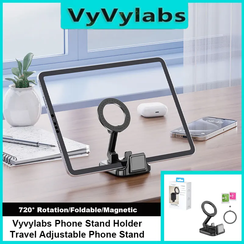 Vyvylabs Phone Stand Holder Foldable Travel Adjustable Phone Stand Aluminum Alloy DeskCar Use 360° Rotation Anti-Slip Base
Vyvylabs Phone Stand Holder Foldable Travel Adjustable Phone Stand Aluminum Alloy DeskCar Use 360° Rotation Anti-Slip Base