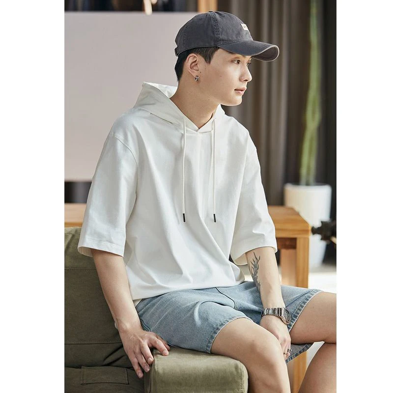 Summer Men Drawstring Hooded Short Sleeve Sweatshirts Thin Teenager Fashion Simple All-match 2xl Oversized Clothing Black White
Summer Men Drawstring Hooded Short Sleeve Sweatshirts Thin Teenager Fashion Simple All-match 2xl Oversized Clothing Black White