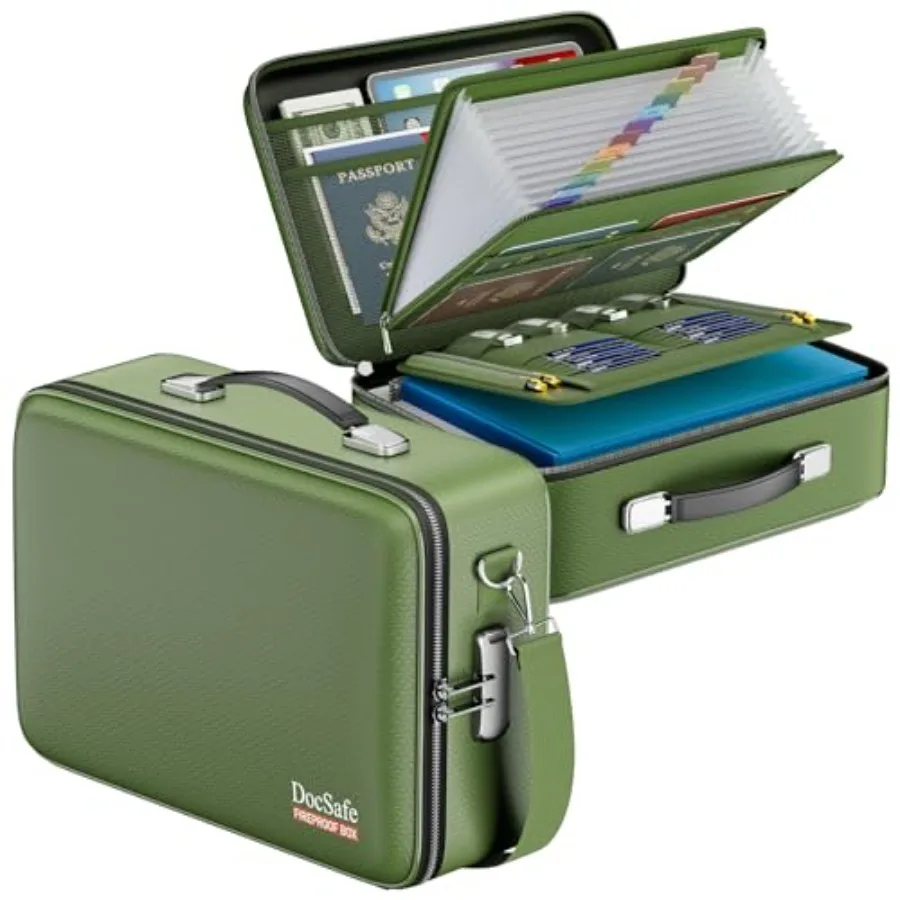 Fireproof Document Box with Lock&Shoulder Strap, Hard Case File Organizer with Accordion File Folder, Multi-Layer Portable Home
Fireproof Document Box with Lock&Shoulder Strap, Hard Case File Organizer with Accordion File Folder, Multi-Layer Portable Home