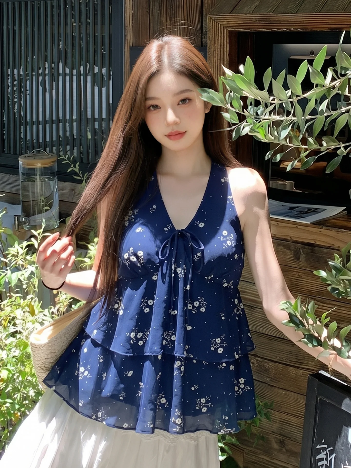 Summer Vacation Style Spicy Girl V-neck Belted Hanging Neck Sleeveless Vest Women's New Waist-cinching Slimming Short Top
Summer Vacation Style Spicy Girl V-neck Belted Hanging Neck Sleeveless Vest Women's New Waist-cinching Slimming Short Top