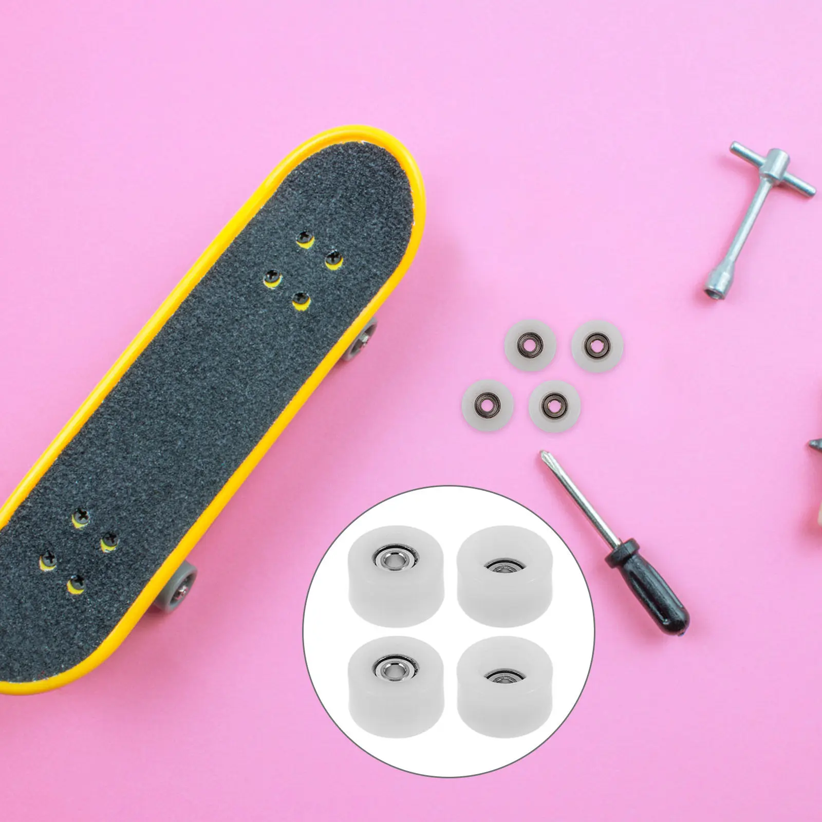 4Pcs Mini Skateboard Bearing Wheels Highspeed Bearings Smooth Roll Ideal Replacement Parts for Finger Skateboard Functional
4Pcs Mini Skateboard Bearing Wheels Highspeed Bearings Smooth Roll Ideal Replacement Parts for Finger Skateboard Functional